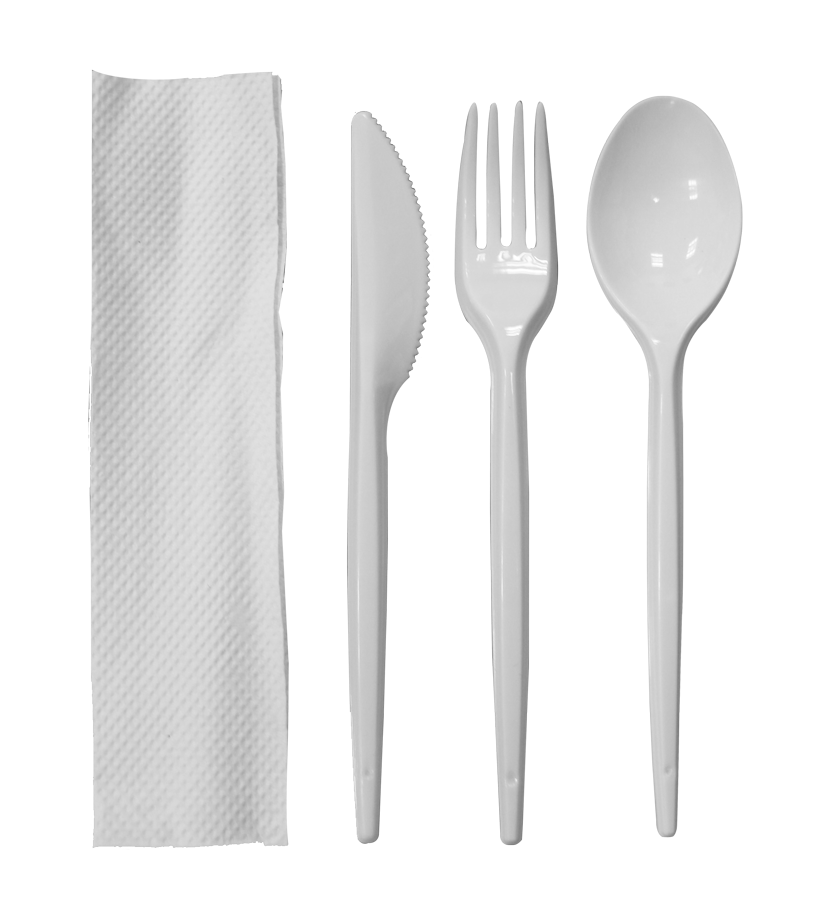  Fit Meal Prep Utensilios envueltos individualmente, juego de  cubiertos de plástico blanco preenvasados con cuchara, tenedor, cuchillo,  servilleta, sal y pimienta, paquetes de cubiertos para llevar, paquete de  75 unidades 